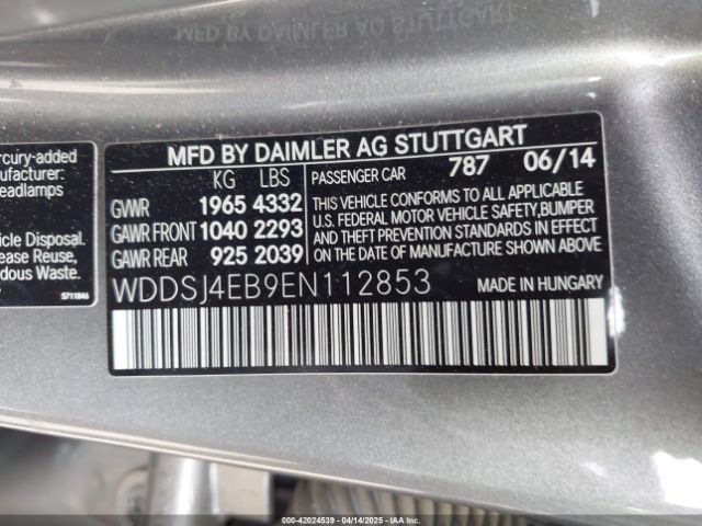 WDDSJ4EB9EN112853 Mercedes-Benz CLA 250