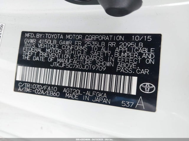 Scion TC 2016 JTKJF5C7XGJ019709 Image 9