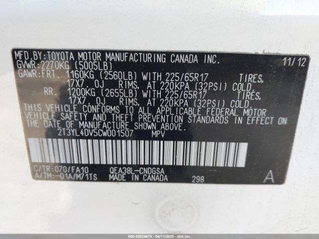 2012 TOYOTA RAV4 EV 2T3YL4DV5CW001507 Photo 8