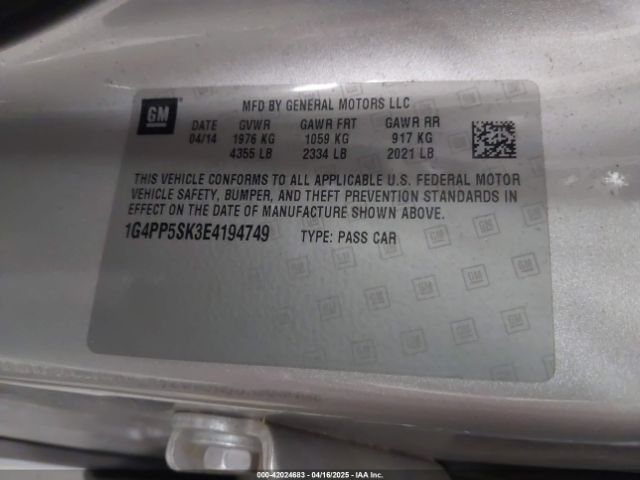 1G4PP5SK3E4194749 Buick Verano