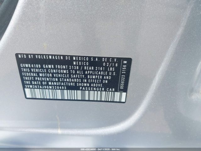 3VW267AJ9GM320493 Volkswagen Jetta 1.4t S