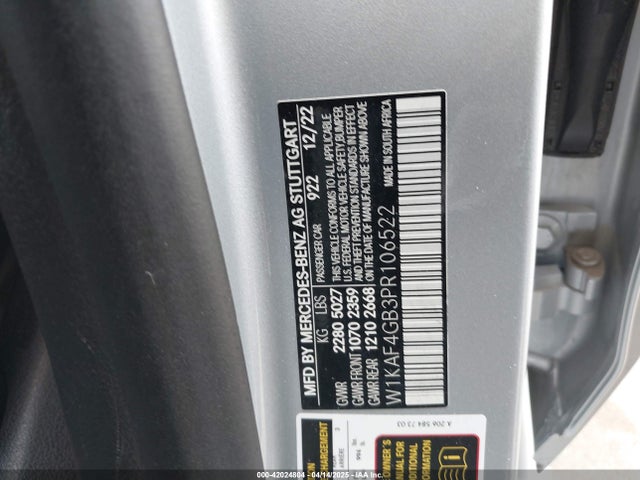 W1KAF4GB3PR106522 Mercedes-Benz C 300 Sedan