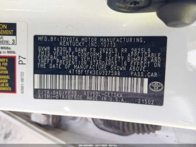 4T1BF1FK3EU327588 Toyota CAMRY SE