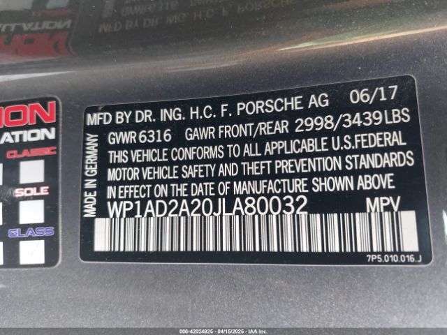 2018 PORSCHE CAYENNE WP1AD2A20JLA80032 Photo 8