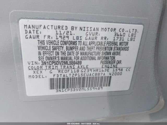 3N1CP5DV2ML559489 Nissan Kicks Sr Xtronic Cvt
