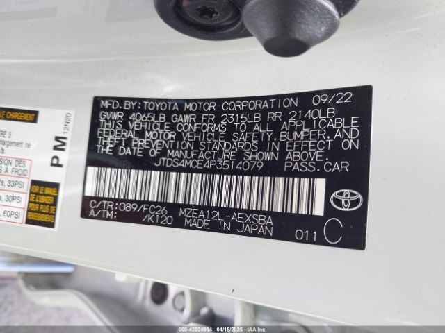 2023 TOYOTA COROLLA JTDS4MCE4P3514079 Photo 8
