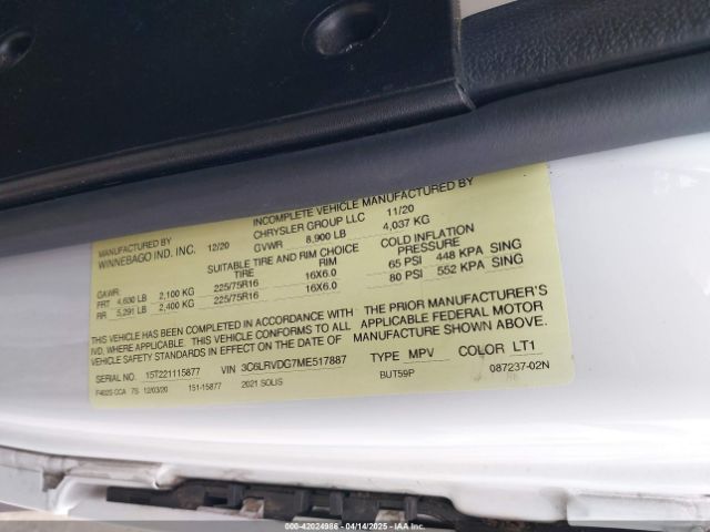 3C6LRVDG7ME517887 RAM Promaster 2500 High Roof 159 Wb