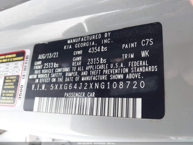 5XXG64J2XNG108720 KIA K5 Gt-line