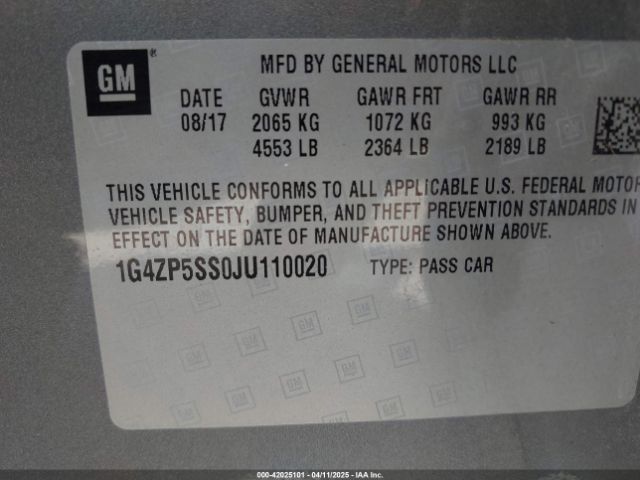1G4ZP5SS0JU110020 Buick Lacrosse Essence