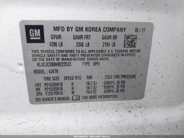 KL4CJCSB8HB222533 Buick Encore Essence