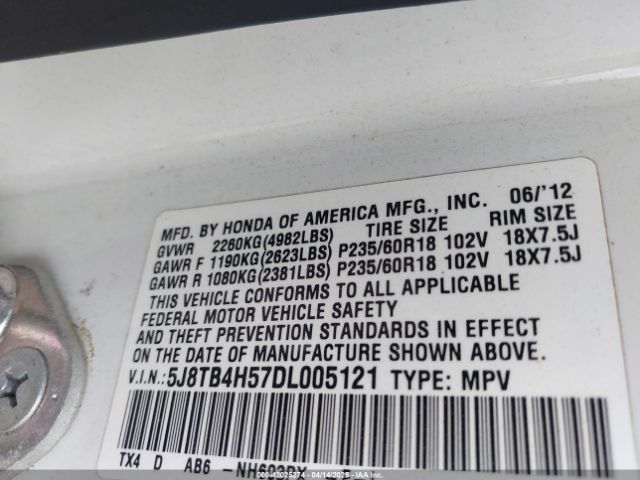 2013 ACURA RDX 5J8TB4H57DL005121 Photo 8