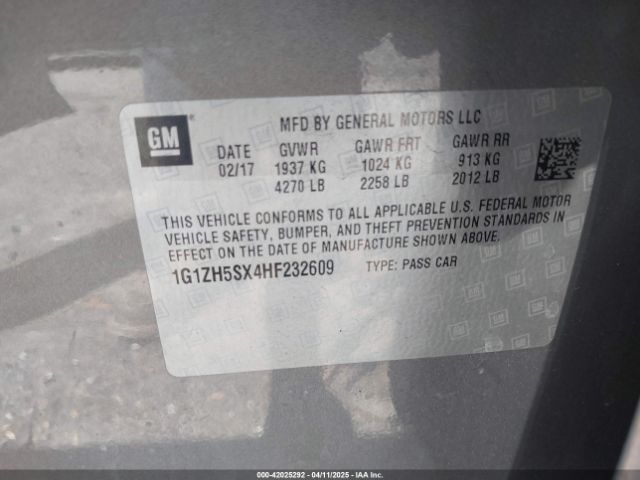 1G1ZH5SX4HF232609 Chevrolet Malibu Premier