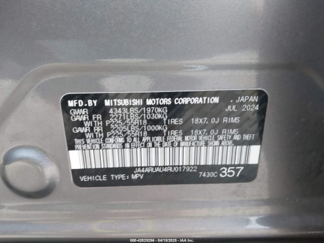 2024 MITSUBISHI OUTLANDER SPORT JA4ARUAU4RU017922 Photo 8