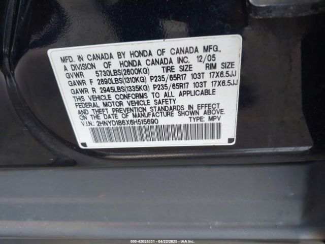 2006 ACURA MDX 2HNYD186X6H515690 Photo 8