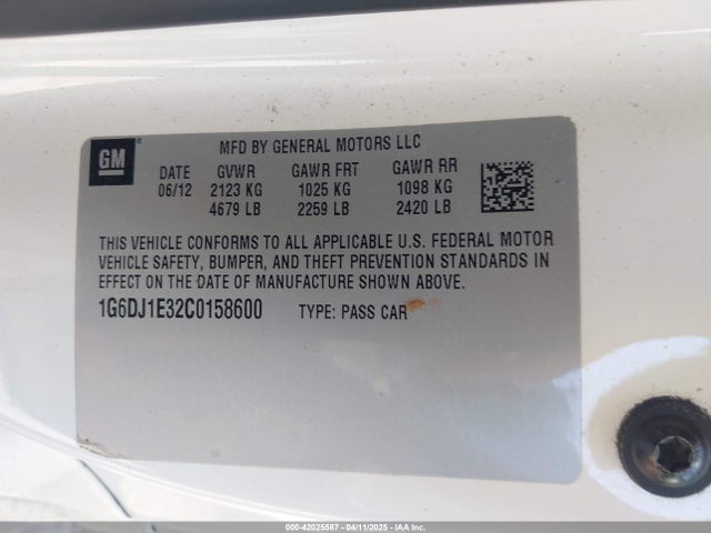 2012 CADILLAC CTS 1G6DJ1E32C0158600 Photo 8