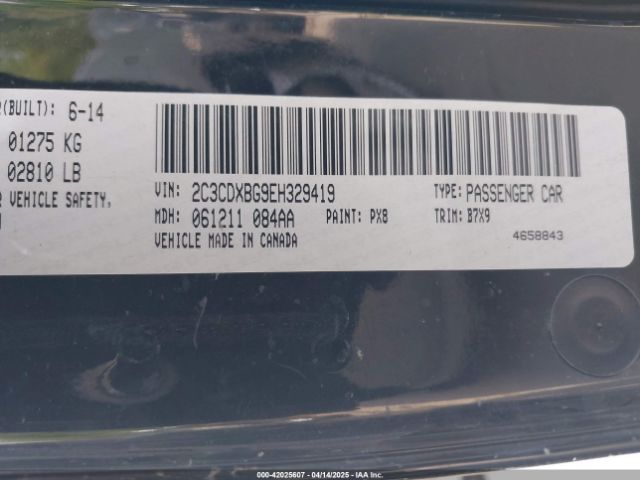 2C3CDXBG9EH329419 Dodge Charger Se