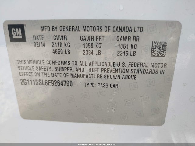 2G1115SL8E9264790 Chevrolet IMPALA 1LT