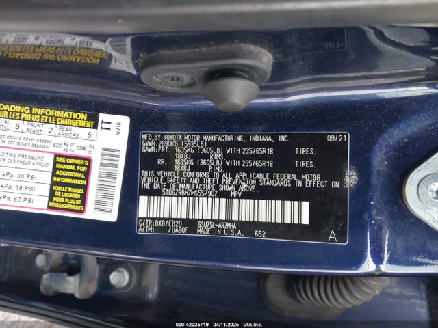 5TDGZRBH7MS557907 Toyota Highlander Xle