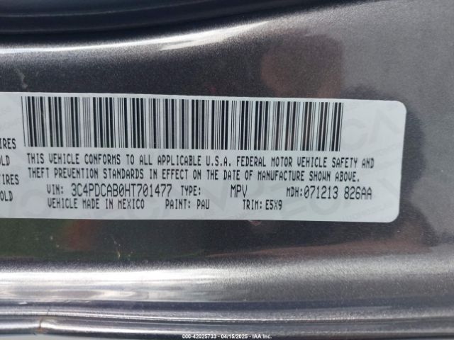 3C4PDCAB0HT701477 Dodge JOURNEY SE