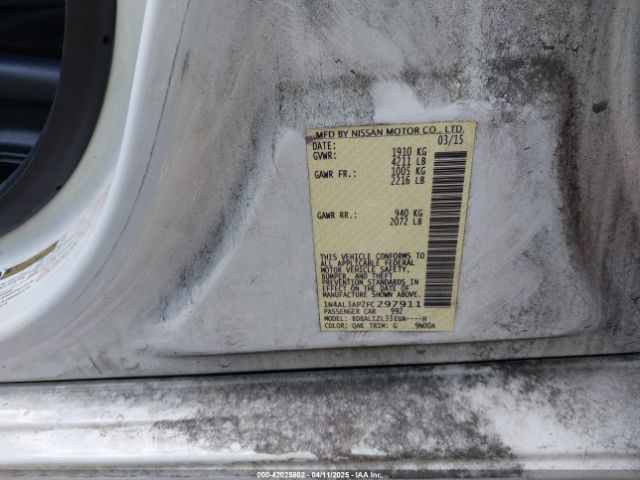 1N4AL3AP2FC297911 Nissan Altima 2.5 Sv