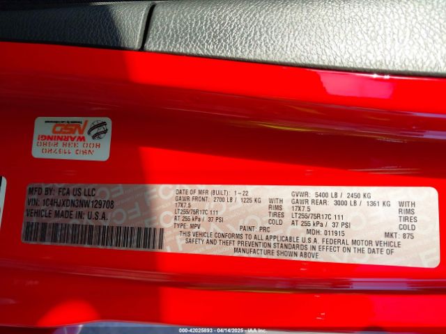 1C4HJXDN3NW129708 Jeep Wrangler Unlimited Willys