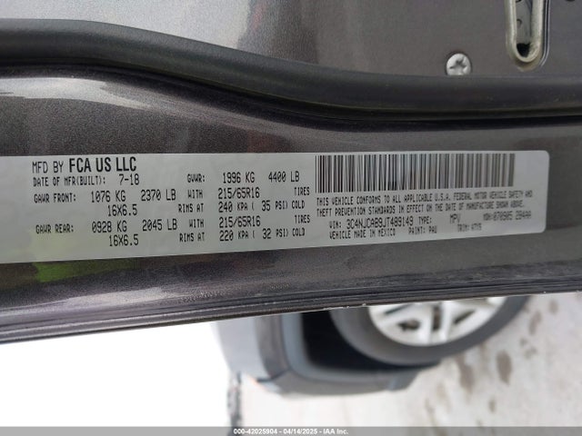 3C4NJCAB9JT489149 Jeep Compass Sport Fwd