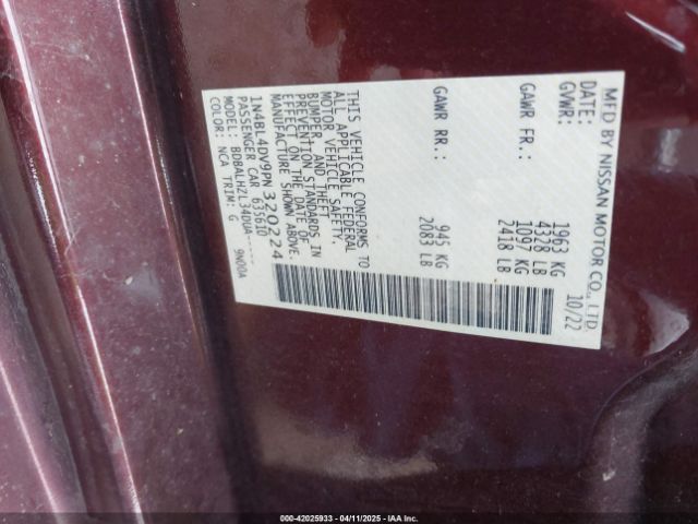 2023 NISSAN ALTIMA 1N4BL4DV9PN320224 Photo 8