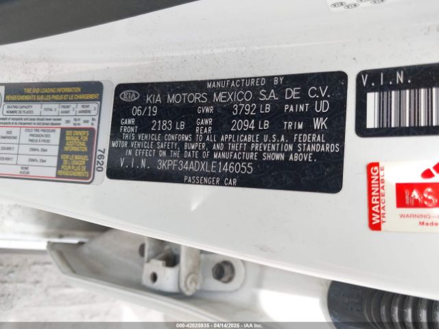 3KPF34ADXLE146055 KIA Forte Gt-line