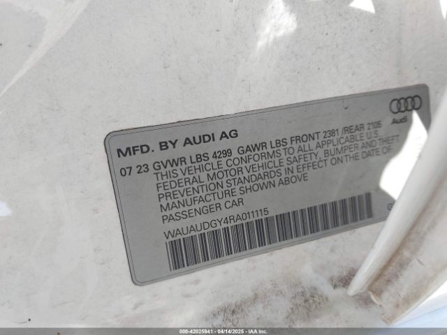 WAUAUDGY4RA011115 Audi A3 Premium 40 Tfsi Front-wheel Drive S Tronic