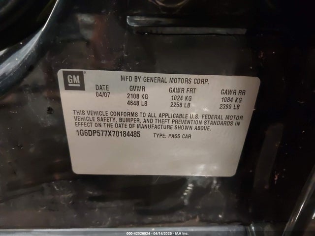 2007 CADILLAC CTS 1G6DP577X70184485 Photo 8
