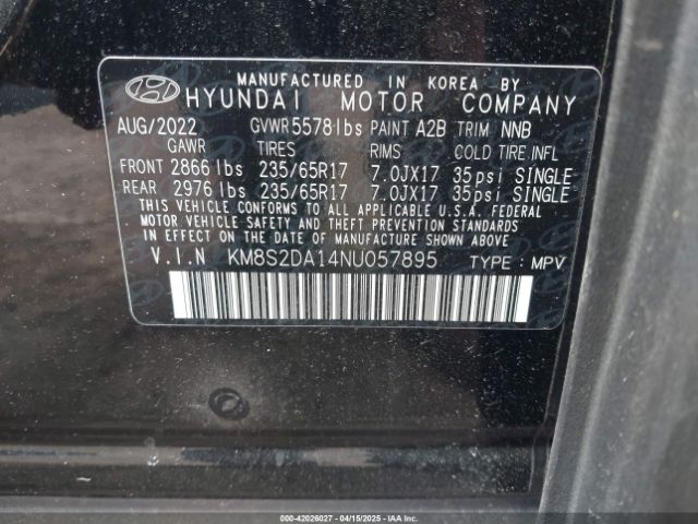 2022 HYUNDAI SANTA FE HYBRID KM8S2DA14NU057895 Photo 8