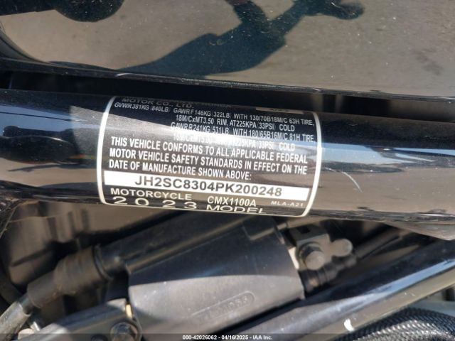 2023 HONDA CMX1100 JH2SC8304PK200248 Photo 9
