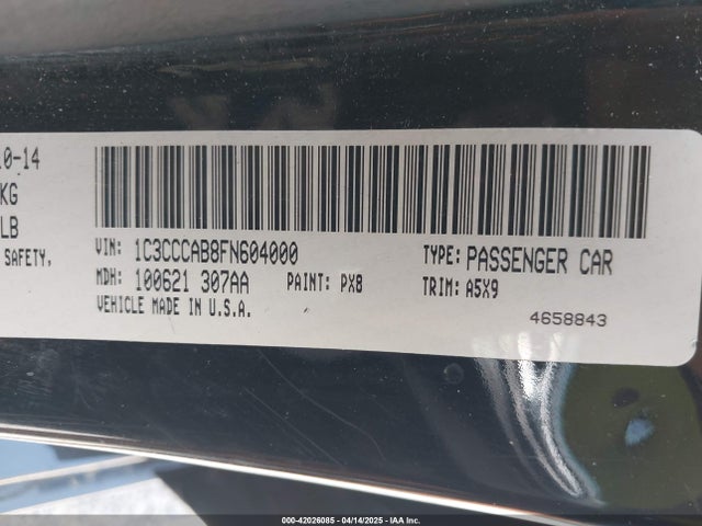 Chrysler 200 Limited 2015 1C3CCCAB8FN604000 Image 9