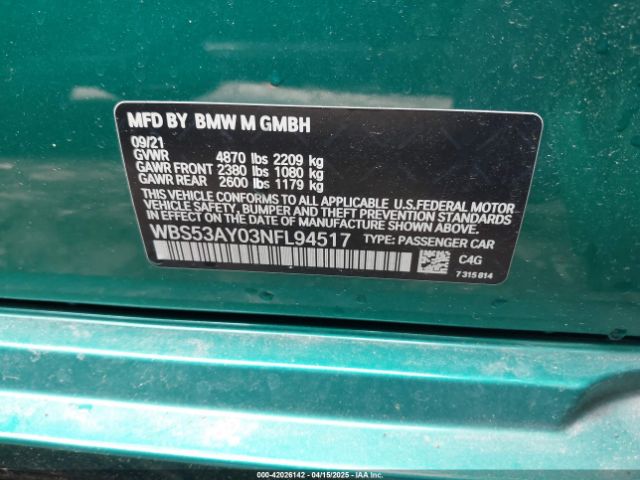 2022 BMW M3 WBS53AY03NFL94517 Photo 8