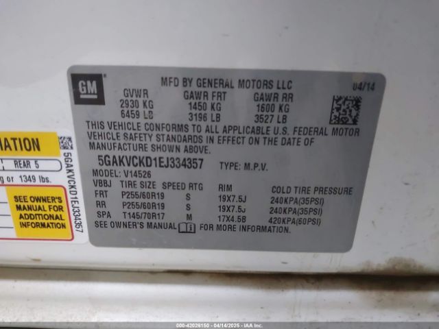 5GAKVCKD1EJ334357 Buick Enclave Premium