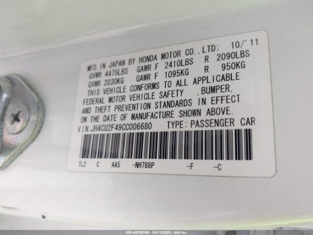 2012 ACURA TSX JH4CU2F49CC006680 Photo 8