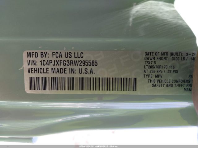 1C4PJXFG3RW295565 Jeep Wrangler 4-door Rubicon 4x4