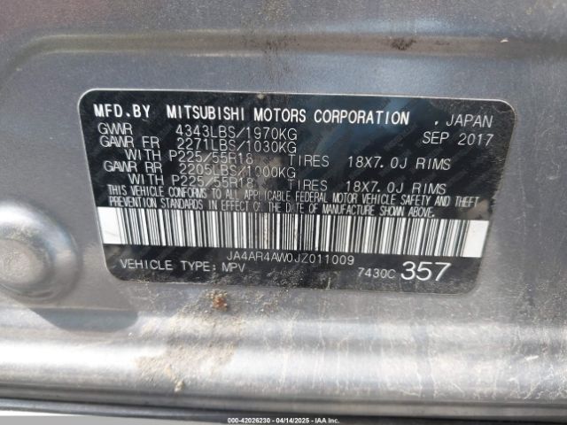 JA4AR4AW0JZ011009 Mitsubishi Outlander Sport 2.4 Sel