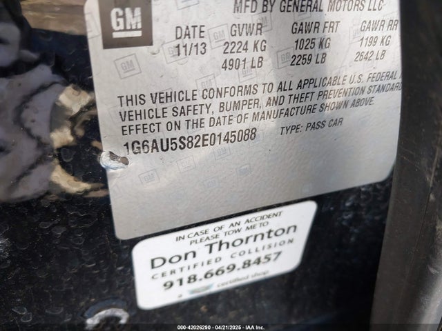 2014 CADILLAC CTS 1G6AU5S82E0145088 Photo 8