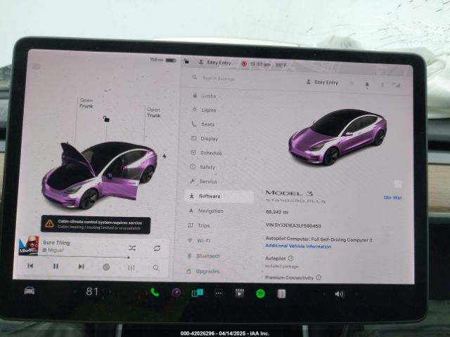 5YJ3E1EA3LF590450 Tesla MODEL 3