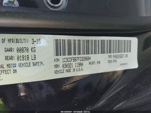 1C3CDFBB7FD320604 Dodge DART SXT
