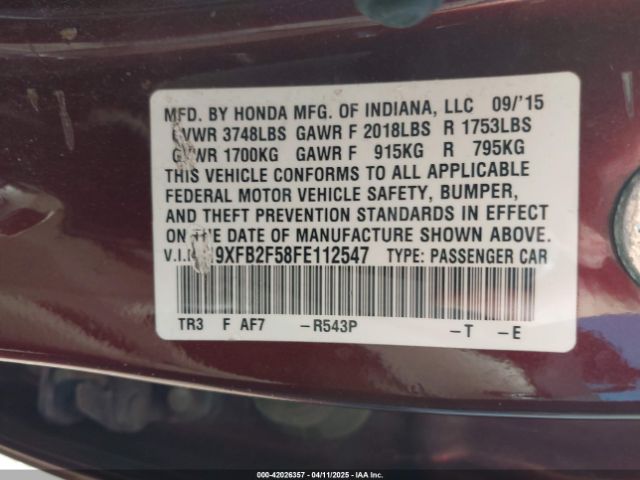 19XFB2F58FE112547 Honda Civic Lx