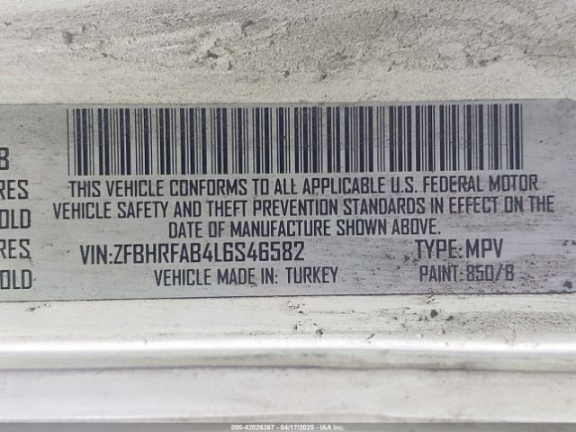 ZFBHRFAB4L6S46582 RAM Promaster City Tradesman