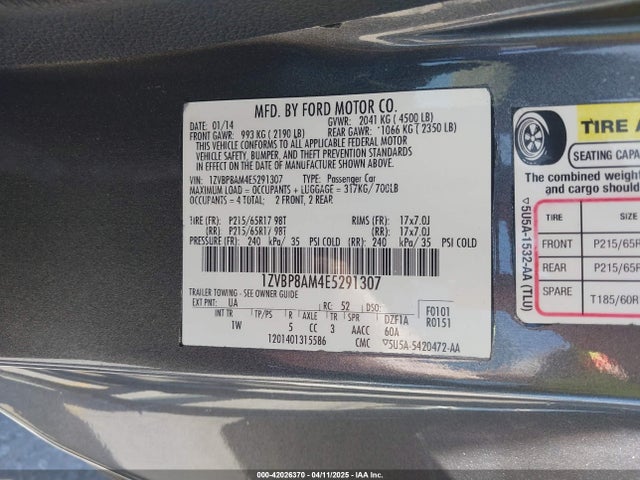 1ZVBP8AM4E5291307 Ford Mustang V6