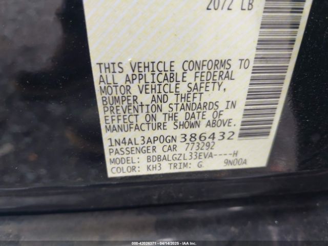 1N4AL3AP0GN386432 Nissan Altima 2.5 S