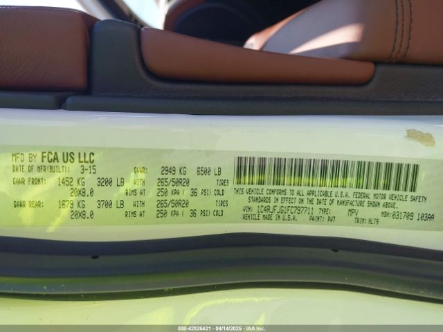 1C4RJFJG1FC797711 Jeep Grand Cherokee Summit