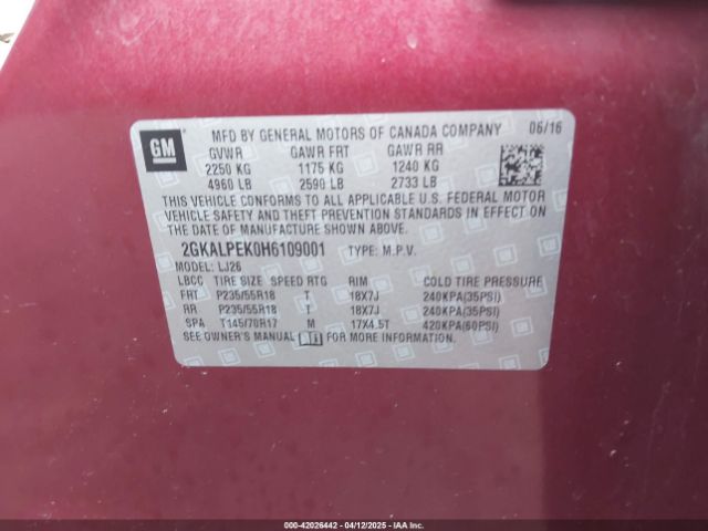 2GKALPEK0H6109001 GMC Terrain Slt