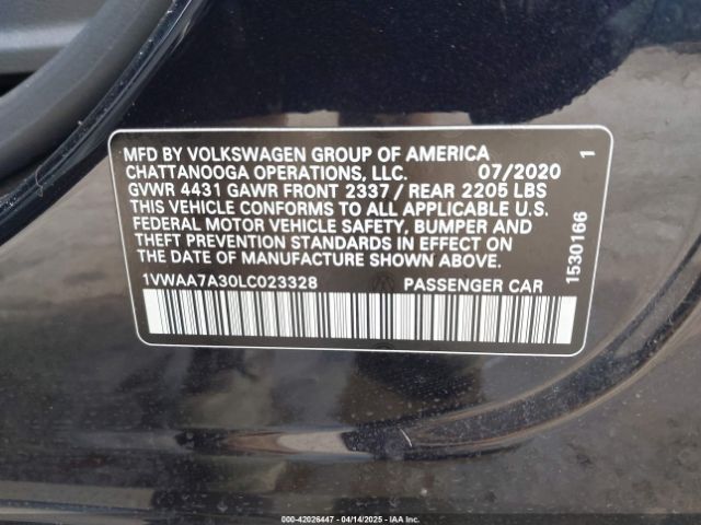 1VWAA7A30LC023328 Volkswagen Passat 2.0t S