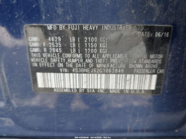 4S3BNEJ62G3063846 Subaru Legacy 3.6r Limited