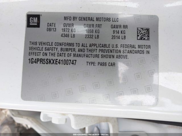 1G4PR5SKXE4100747 Buick Verano Convenience Group